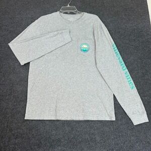 Vineyard Vines Men's Med LS Pocket T-Shirt Gray Every Day Should Feel This Good